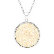 Sterling Silver Coquina 24mm Barbados Island Disc Necklace, P2590C