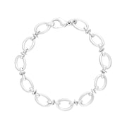 Sterling Silver Oval Link Handmade Bracelet C058BR