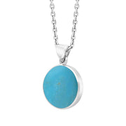 Sterling Silver Turquoise Plain Round Necklace P1541