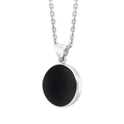 Sterling Silver Whitby Jet Plain Round Necklace P1541