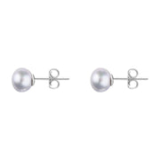 Sterling Silver 4mm Grey Freshwater Pearl Stud Earrings, E25411_2
