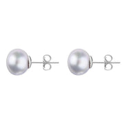 Sterling Silver 8mm Grey Freshwater Pearl Stud Earrings, E2544_2