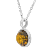 Sterling Silver Baltic Amber 13mm Round Pendant, P215_2