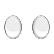 Sterling Silver Bauxite Classic Large Oval Stud Earrings, E007