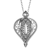Sterling Silver Bauxite Flore Filigree Small Necklace P2338C