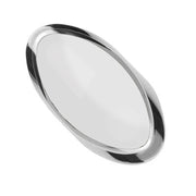 Sterling Silver Bauxite Large Oval Statement Ring, R013.