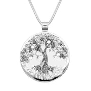 Sterling Silver Bauxite Large Round Tree Of Life Necklace, P3353.
