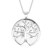 Sterling Silver Bauxite Large Round Tree of Life Necklace, P3418.