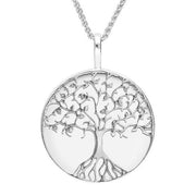 Sterling Silver Bauxite Round Tree Of Life Necklace, P3146.
