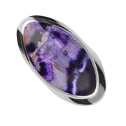 Sterling Silver Blue John Large Oval Statement Ring, R013.