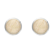 Sterling Silver Coquina 6mm Classic Medium Round Stud Earrings, E003