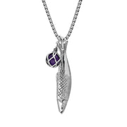 Sterling Silver Emma Stothard Silver Darling Amethyst Float Small Charm Necklace, P3593.