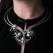 Sterling Silver Gothic Spider Collar Necklace. N1125_2