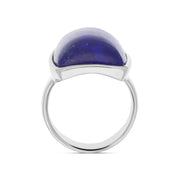 Sterling Silver Lapis Lazuli Chunky Oblong Ring, R836_3