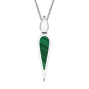 Sterling Silver Malachite Toscana Pear Drop Necklace, P1612