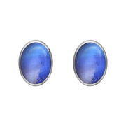 Sterling Silver Moonstone 7 x 5mm Classic Small Oval Stud Earrings, E005