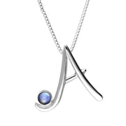 Sterling Silver Moonstone Love Letters Initial A Necklace, P3448C.