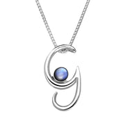 Sterling Silver Moonstone Love Letters Initial G Necklace, P3454C.