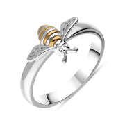 Sterling Silver Rose Gold Plated Bee Ring, R1232.