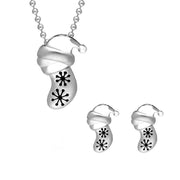 Sterling Silver Snowflake Stocking Two Piece Set, S136.
