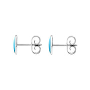 Sterling Silver Turquoise Classic Small Oval Stud Earrings, E005