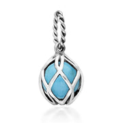 Sterling Silver Turquoise Emma Stothard Silver Darling 8mm Float Charm, G970.