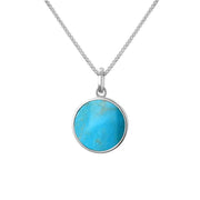 Sterling Silver Turquoise Zodiac Capricorn Round Necklace, P3599_2