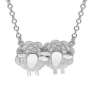 Sterling Silver Two Large Sheep Necklace, N1138