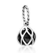 Sterling Silver Whitby Jet Emma Stothard Silver Darling 6mm Float Charm, G969.