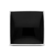 Sterling Silver Whitby Jet Large Square Ring, R605_2