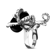 Sterling Silver Whitby Jet Octopus Ring R1213_2