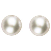 Sterling Silver 10mm White Freshwater Pearl Stud Earrings E625