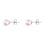 Sterling Silver 4mm Pink Freshwater Pearl Stud Earrings E626