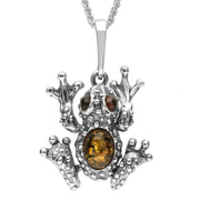 Sterling Silver Amber Small Frog Necklace P2492