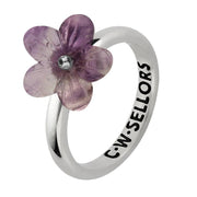 Sterling Silver Amethyst Tuberose Pansy Ring, R994.