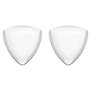 Sterling Silver Bauxite Curved Triangle Stud Earrings, E203