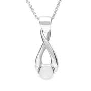 Sterling Silver Bauxite Eternity Loop Necklace P088