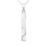Sterling Silver Bauxite Four Stone Curved Oblong Necklace P785