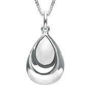 Sterling Silver Bauxite Half Stone Tear Drop Necklace