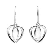 Sterling Silver Bauxite Heart Drop Earrings E1914