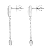 Sterling Silver Bauxite Lineaire Medium Drop Stud Earrings E2241