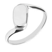 Sterling Silver Bauxite Oblong Twist Shank Ring R001