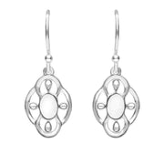 Sterling Silver Bauxite Open Petal Edge Flower Hook Earrings