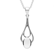 Sterling Silver Bauxite Oval Spoon Necklace P161