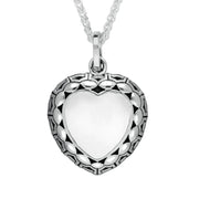 Sterling Silver Bauxite Oxidised Heart Necklace P2557