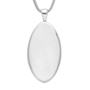 Sterling Silver Bauxite Pointed Oval Necklace P079