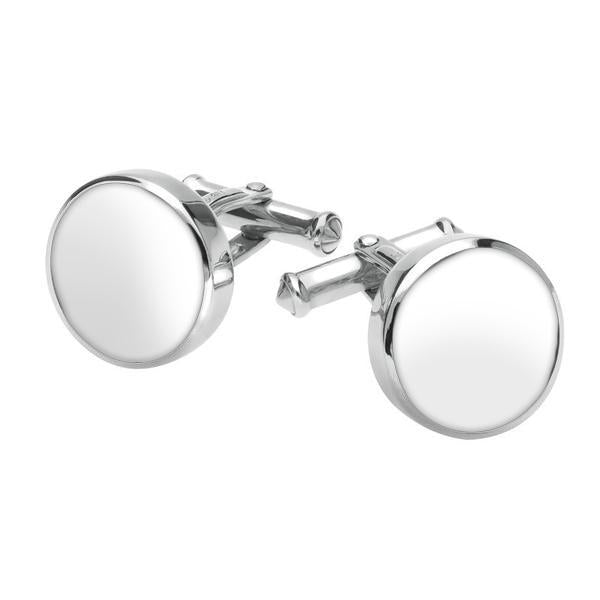 Sterling Silver Bauxite Round Shape Cufflinks. CL004.