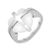 Sterling Silver Bauxite Cross Heart Ring R628