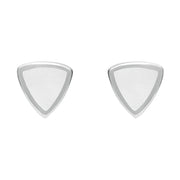 Sterling Silver Bauxite Small Curved Triangle Stud Earrings E061
