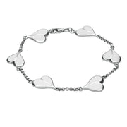 Sterling Silver Bauxite Split Heart Bracelet B360